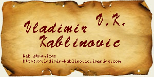 Vladimir Kablinović vizit kartica